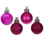 Vickerman N590359-2 1"  Hot Pink 4-Finish Plastic Ball Ornament Assortment 36 Per Set.