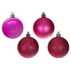 Vickerman N590659 2.4" (60Mm) Hot Pink 4-Finish Ball Ornament Set 24 Per Box.