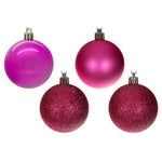 Vickerman N590659 2.4" (60Mm) Hot Pink 4-Finish Ball Ornament Set 24 Per Box.