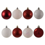 Vickerman N590660 2.4" White And Red 4-Finish Ball Ornament Assortment 24 Per Box