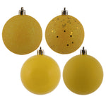 Vickerman N590778 2.75" Yellow 4-Finish Ball Ornament Assortment 20 Per Box