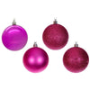 Vickerman N590859 3" Hot Pink 4-Finish Ball Ornament Set 16 Per Box.