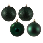 Vickerman N590874 3" Midnight Green 4-Finish Ball Ornament Assortment 16 Per Box