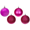 Vickerman N591059A 4" Hot Pink 4-Finish Ball Ornament 12 Per Box.