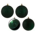 Vickerman N591074A 4" Midnight Green 4-Finish Ball Ornament Assortment 12 Per Box