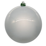 Vickerman N592007DPV 8" Silver Pearl Uv Drilled Ball Ornament 1 Per Bag.