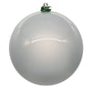 Vickerman N591507DPV 6" Silver Pearl Uv Drilled Ball Ornament 4 Per Bag.