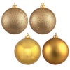 Vickerman N593008DA 12" Gold 4-Finish Ball Ornament 4 Per Bag