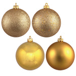 Vickerman N593008DA 12" Gold 4-Finish Ball Ornament 4 Per Bag