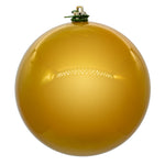 Vickerman N591508DPV 6" Gold Pearl Uv Drilled Ball Ornament 4 Per Bag.