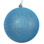 Vickerman N592012DG 8" Turquoise Glitter Ball Ornament
