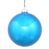 Vickerman N592012DSV 8" Turquoise Shiny Ball Ornament
