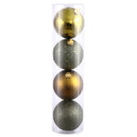 Vickerman N591214A 4.75" Olive 4-Finish Ball Ornament Assortment 4 Per Box