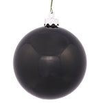 Vickerman N593017DSV 12" Black Shiny Ball Ornament