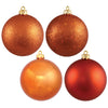 Vickerman N592018DA 8" Burnished Orange 4-Finish Ball Ornament Assortment 4 Per Bag