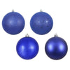 Vickerman N591522DA 6" Cobalt 4-Finish Ball Ornament Assortment 4 Per Box