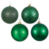 Vickerman N592024DA 8" Emerald 4-Finish Ball Ornament Assortment 4 Per Bag