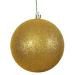Vickerman N593030DG 12" Antique Gold Glitter Ball Ornament
