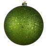 Vickerman N591534DQ 6" Juniper Green Sequin Ball Ornament 4 Per Bag