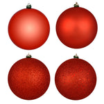 Vickerman N591539BX 6" Bittersweet 4-Finish Ball Ornament Assortment 4 Per Box
