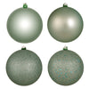 Vickerman N592040DA 8" Frosty Mint 4-Finish Ball Ornament Assortment 4 Per Bag