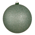 Vickerman N592040DG 8" Frosty Mint Glitter Ball Ornament
