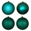 Vickerman N591541DA 6" Dark Teal 4-Finish Ball Ornament Assortment 4 Per Box