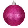 Vickerman N591059DG 4" Hot Pink Glitter Ball Ornament 6 Per Bag