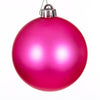 Vickerman N591559DMV 6" Hot Pink Matte Ball Ornament 4 Per Bag.