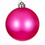 Vickerman N591559DMV 6" Hot Pink Matte Ball Ornament 4 Per Bag.