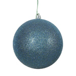 Vickerman N592062DG 8" Sea Blue Glitter Ball Ornament