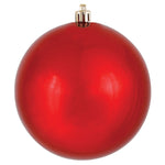 Vickerman N591503DSV 6" Red Shiny Ball Ornament 4 Per Bag