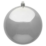 Vickerman N591507DSV 6" Silver Shiny Ball Ornament 4 Per Bag