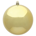 Vickerman N591508DSV 6" Gold Shiny Ball Ornament 4 Per Bag