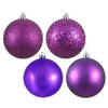 Vickerman N591526DA 6" Plum 4-Finish Ball Ornament Assortment 4 Per Box