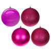 Vickerman N591559BX 6" Hot Pink 4-Finish Ball Ornament 4 Per Box.