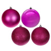 Vickerman N591559DA 6" Hot Pink 4-Finish Ball Ornament 4 Per Bag.