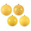 Vickerman N591578BX 6" Yellow 4-Finish Ball Ornament Assortment 4 Per Box