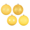 Vickerman N591578DA 6" Yellow 4-Finish Ball Ornament Assortment 4 Per Box