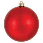Vickerman N592003DSV 8" Red Shiny Ball Ornament
