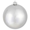 Vickerman N592007DSV 8" Silver Shiny Ball Ornament