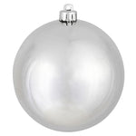 Vickerman N592007DSV 8" Silver Shiny Ball Ornament
