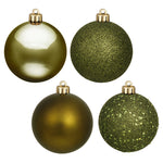 Vickerman N592014DA 8" Olive 4-Finish Ball Ornament Assortment 4 Per Bag