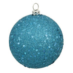 Vickerman N593012DQ 12" Turquoise Sequin Ball Ornament