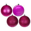 Vickerman N592559DA 10" Hot Pink 4-Finish Ball Ornament 4 Per Box.