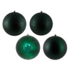 Vickerman N593074DA 12" Midnight Green 4-Finish Ball Ornament 4 Per Bag