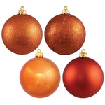 Vickerman N595418A 1.6" Burnished Orange 4-Finish Ball Ornament Assortment 96 Per Box
