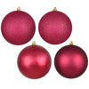 Vickerman N591221A 4.75" Berry Red 4-Finish Ball Ornament Assortment 4 Per Box