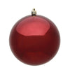 Vickerman N591565DSV 6" Burgundy Shiny Ball Ornament 4 Per Bag