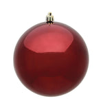 Vickerman N591565DSV 6" Burgundy Shiny Ball Ornament 4 Per Bag